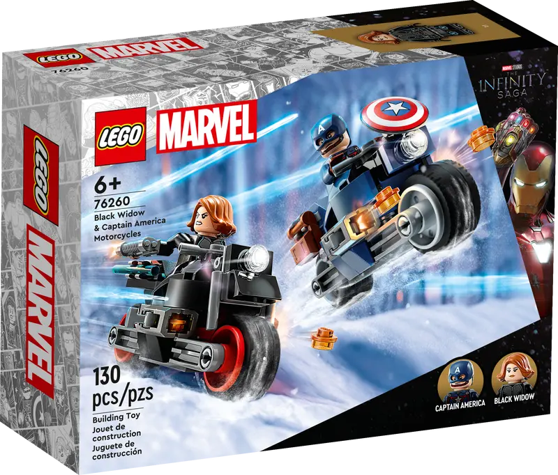 the LEGO Black Widow & Captain America Motorcycles set