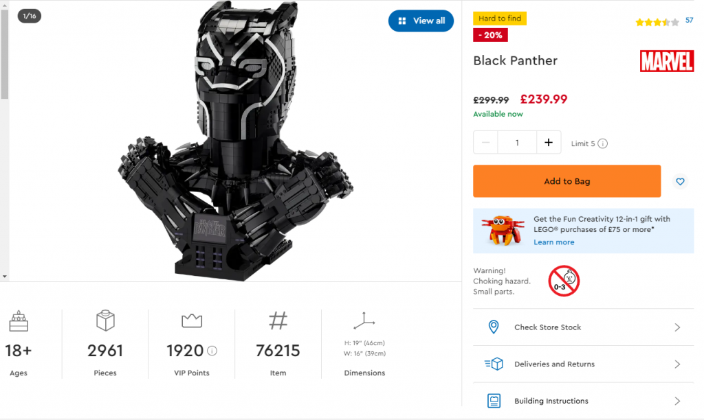 the LEGO Black Panther set